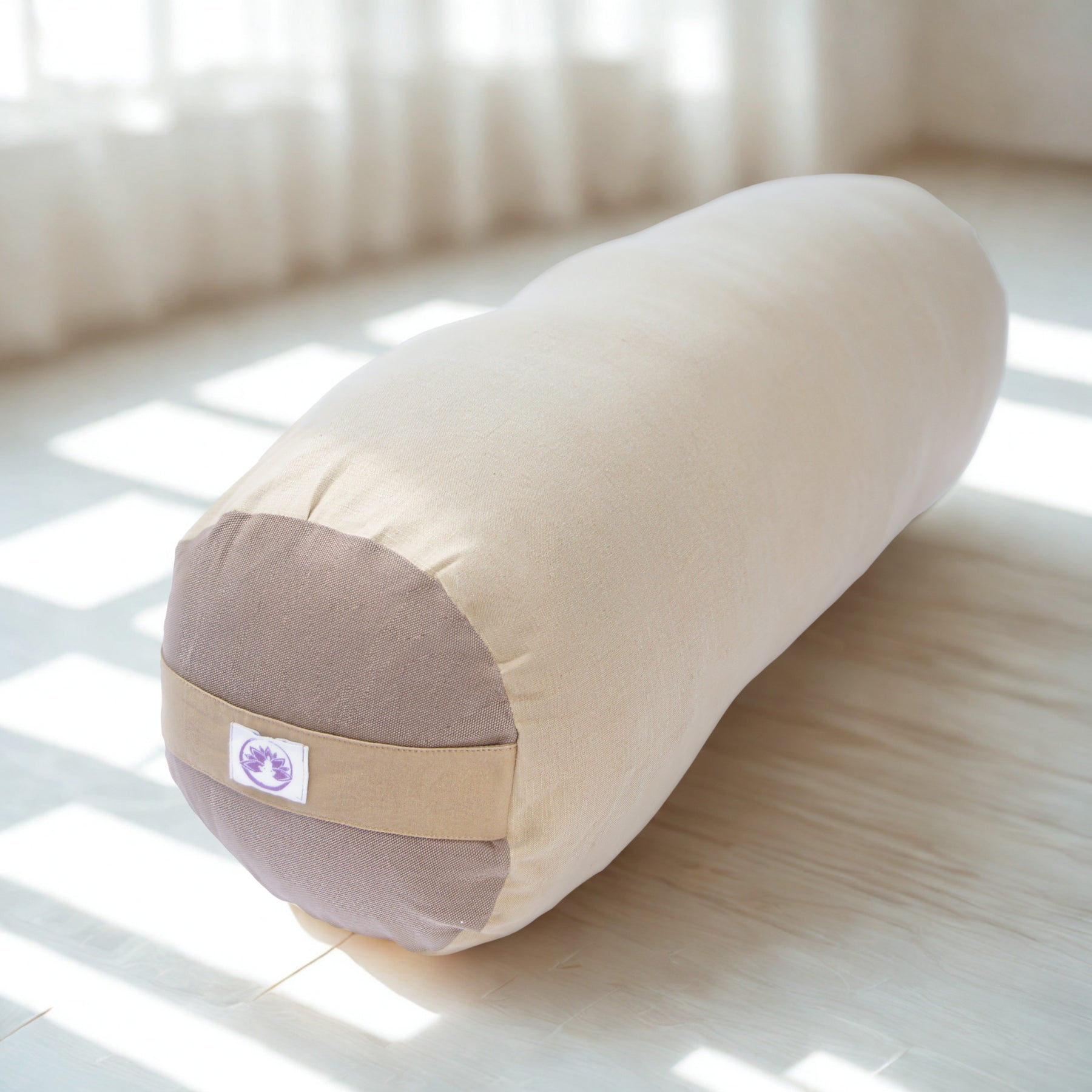 Cuscino Bolster Yoga - Cotone Naturale Chiaro
