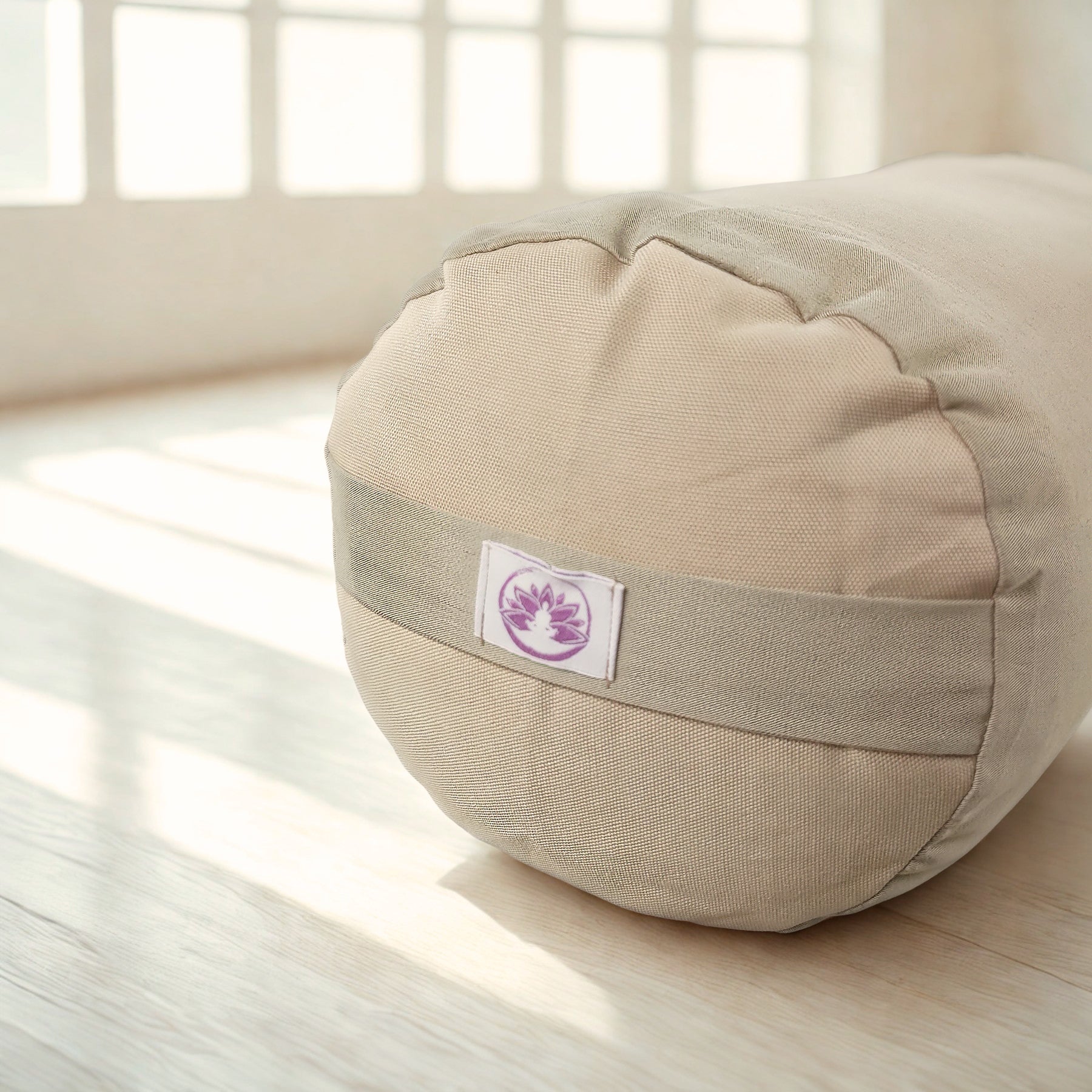 Cuscino Bolster Yoga - Cotone Naturale Chiaro