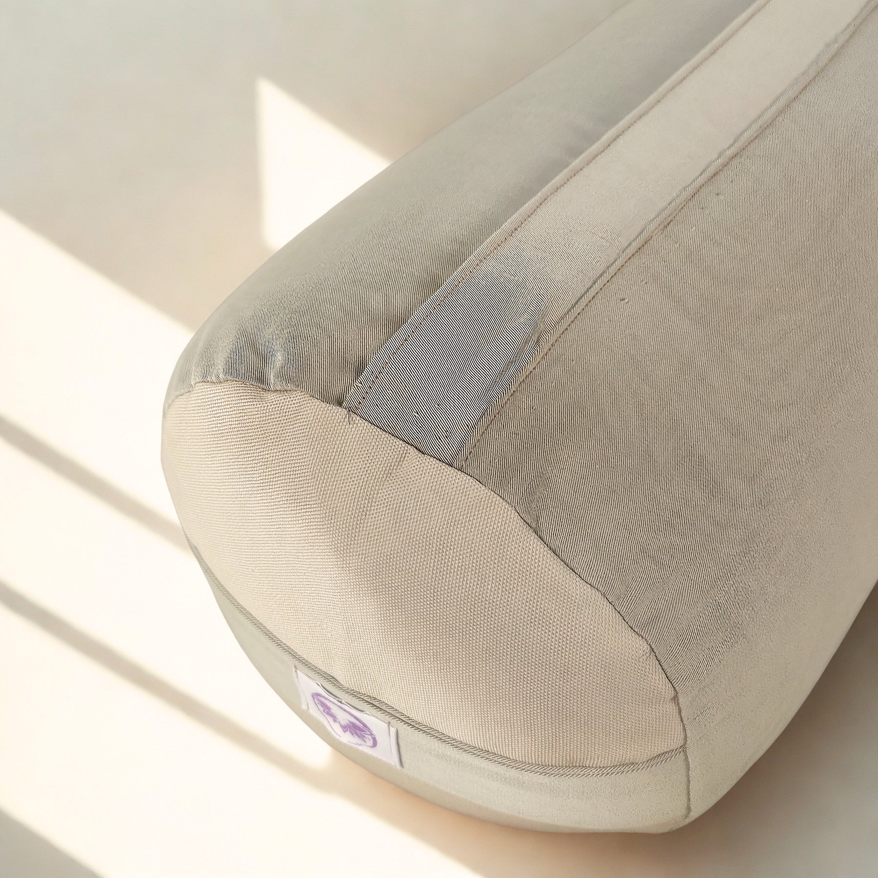 Cuscino Bolster Yoga - Cotone Naturale Chiaro