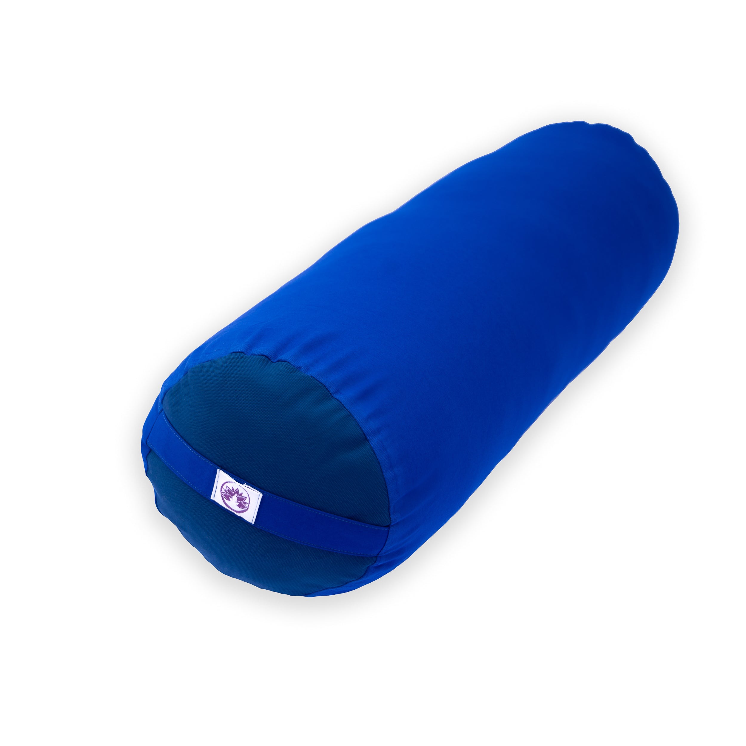Cuscino dorsale per yoga in cotone blu, ideale per il supporto e il comfort durante le pratiche