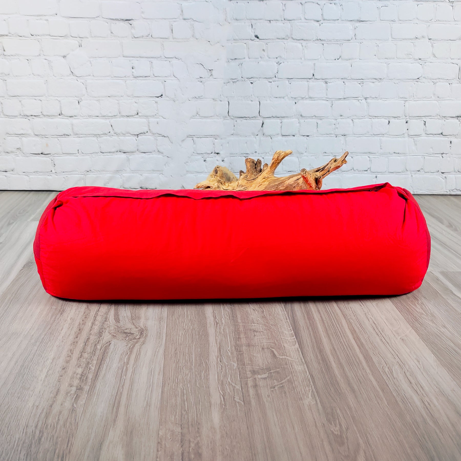 Cuscino dorsale bolster yoga cotone rosso per supporto e comfort durante le pratiche di yoga