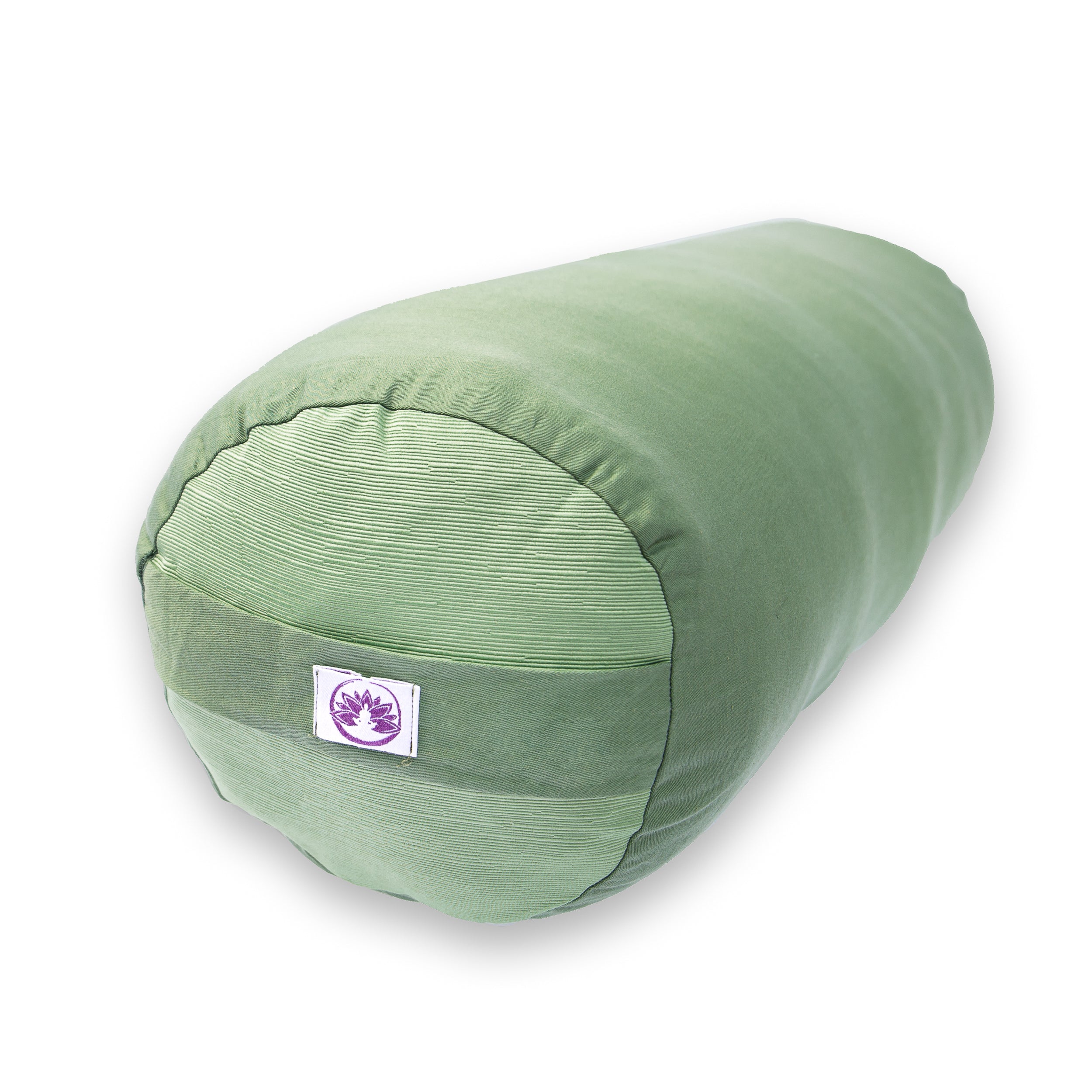 Cuscino dorsale in cotone verde per yoga, ideale per il supporto durante le pose. Bolster yoga cotone verde.