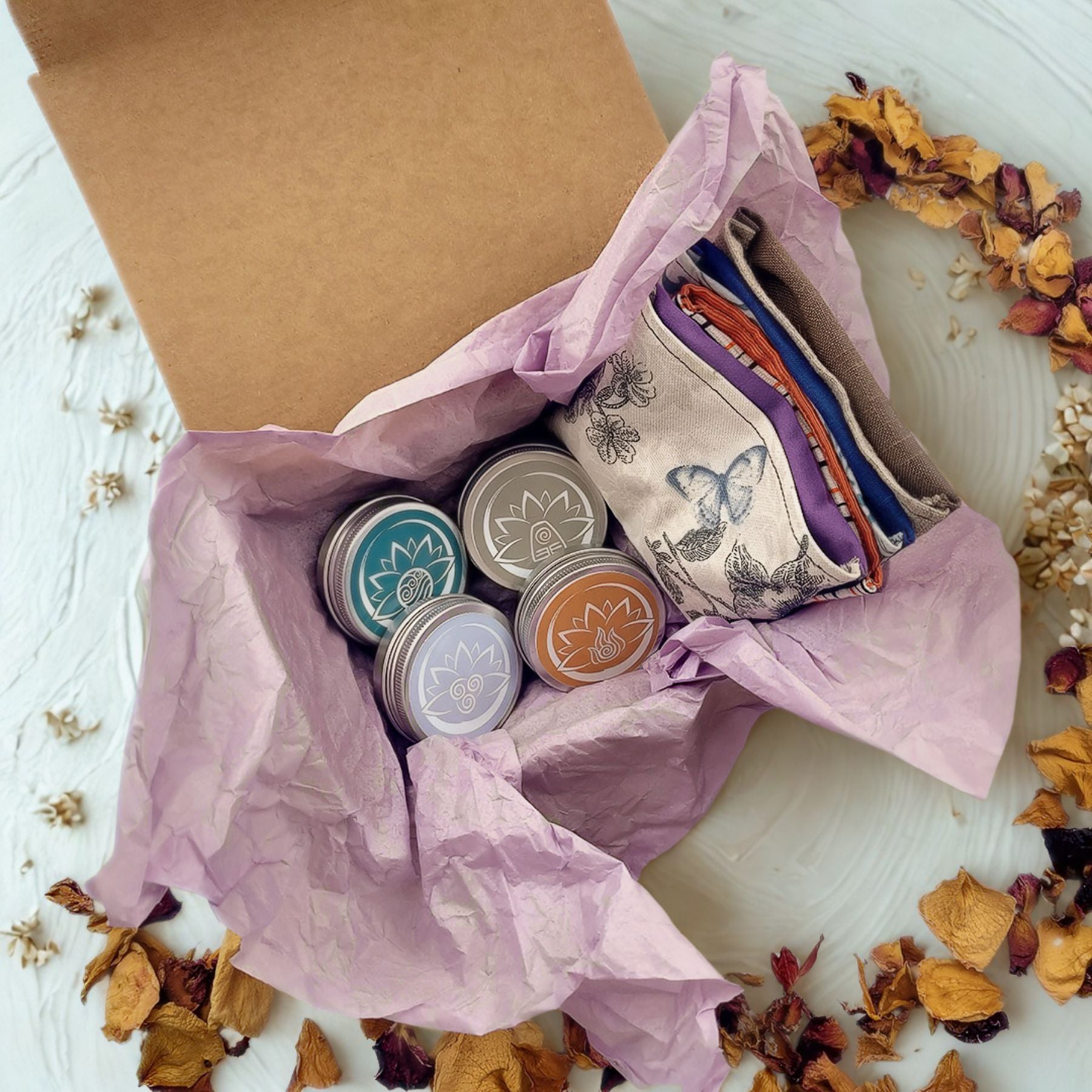 Box Benessere Corpo con 4 Burri Naturali e Cuscinetti