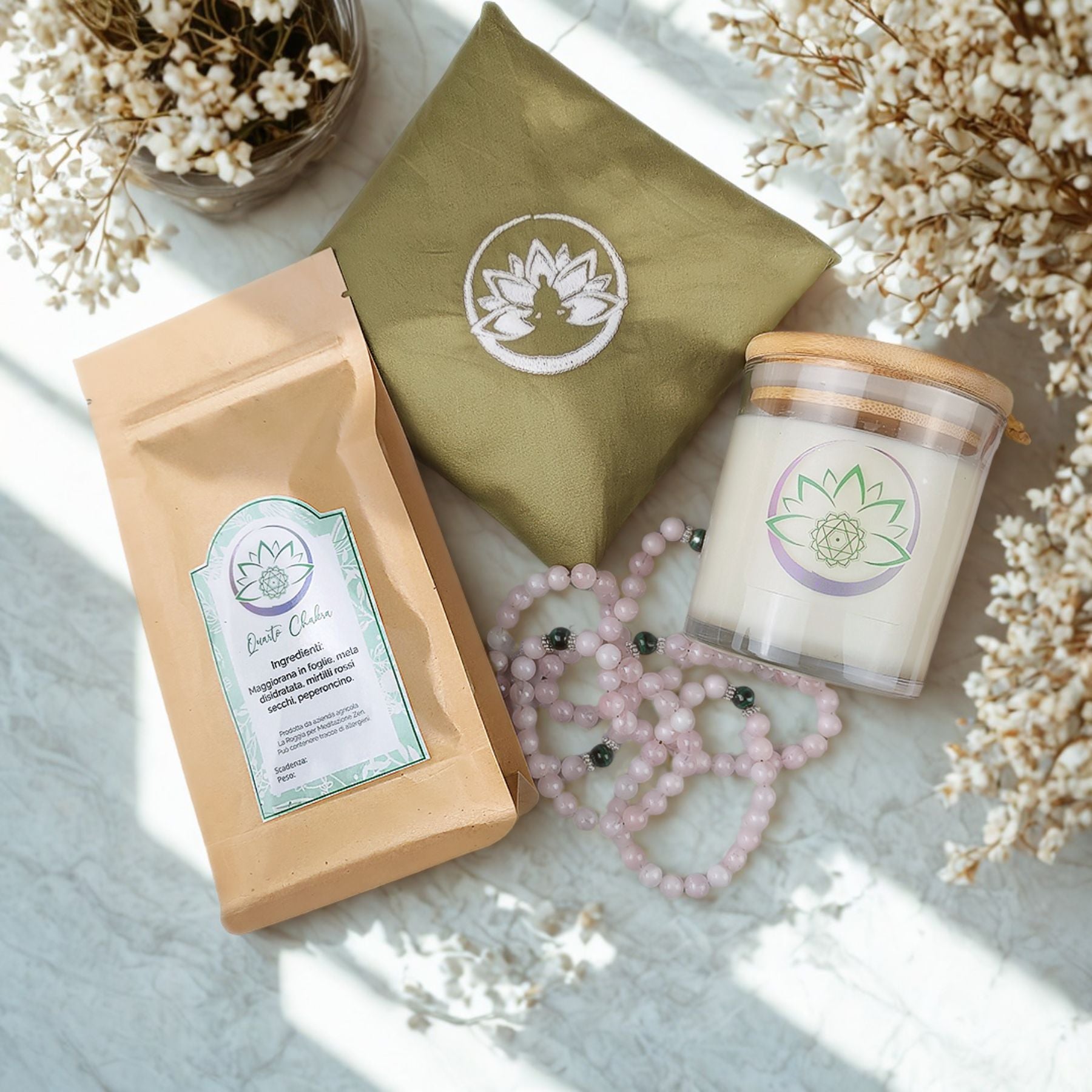 Box Equilibrio Chakra - Tisana, Candela, Bracciale e Profumatore