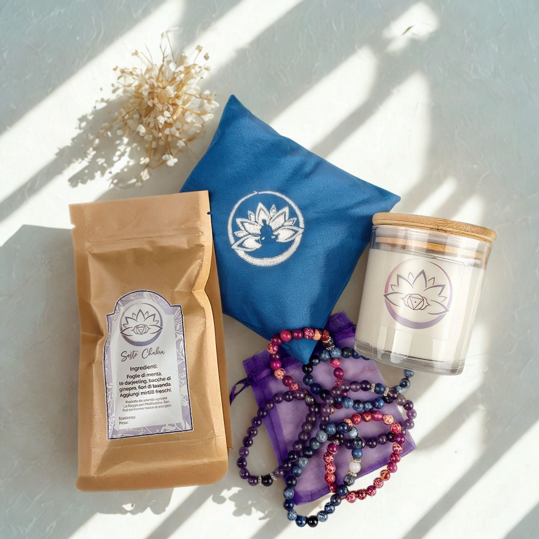 Box Equilibrio Chakra - Tisana, Candela, Bracciale e Profumatore