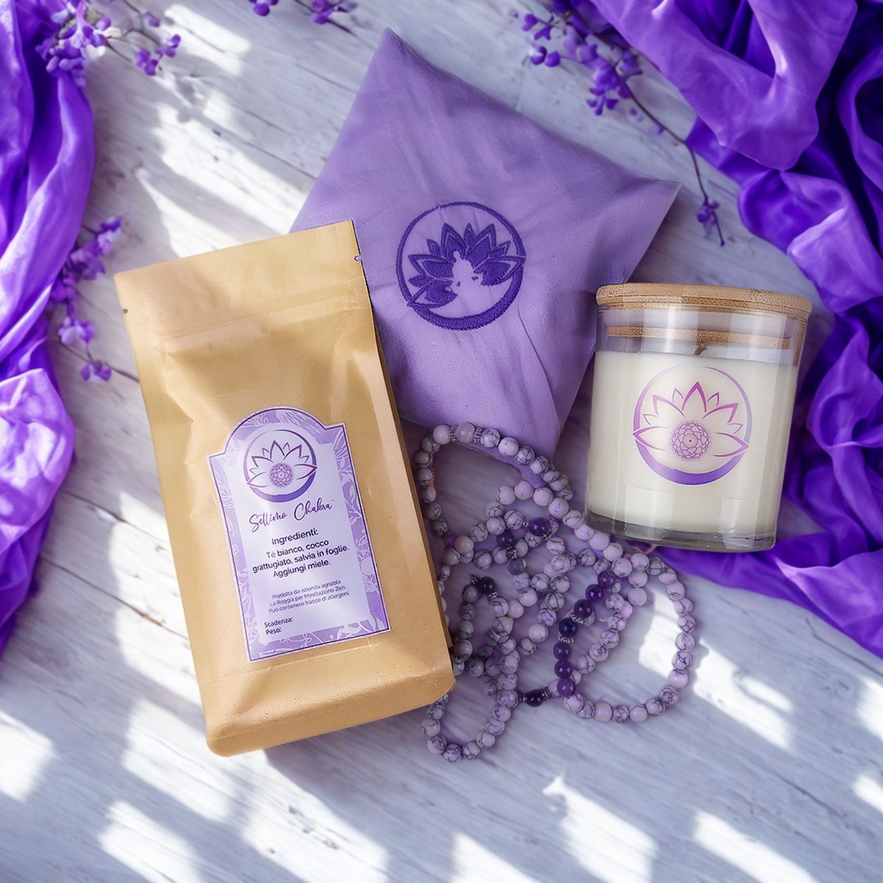 Box Equilibrio Chakra - Tisana, Candela, Bracciale e Profumatore