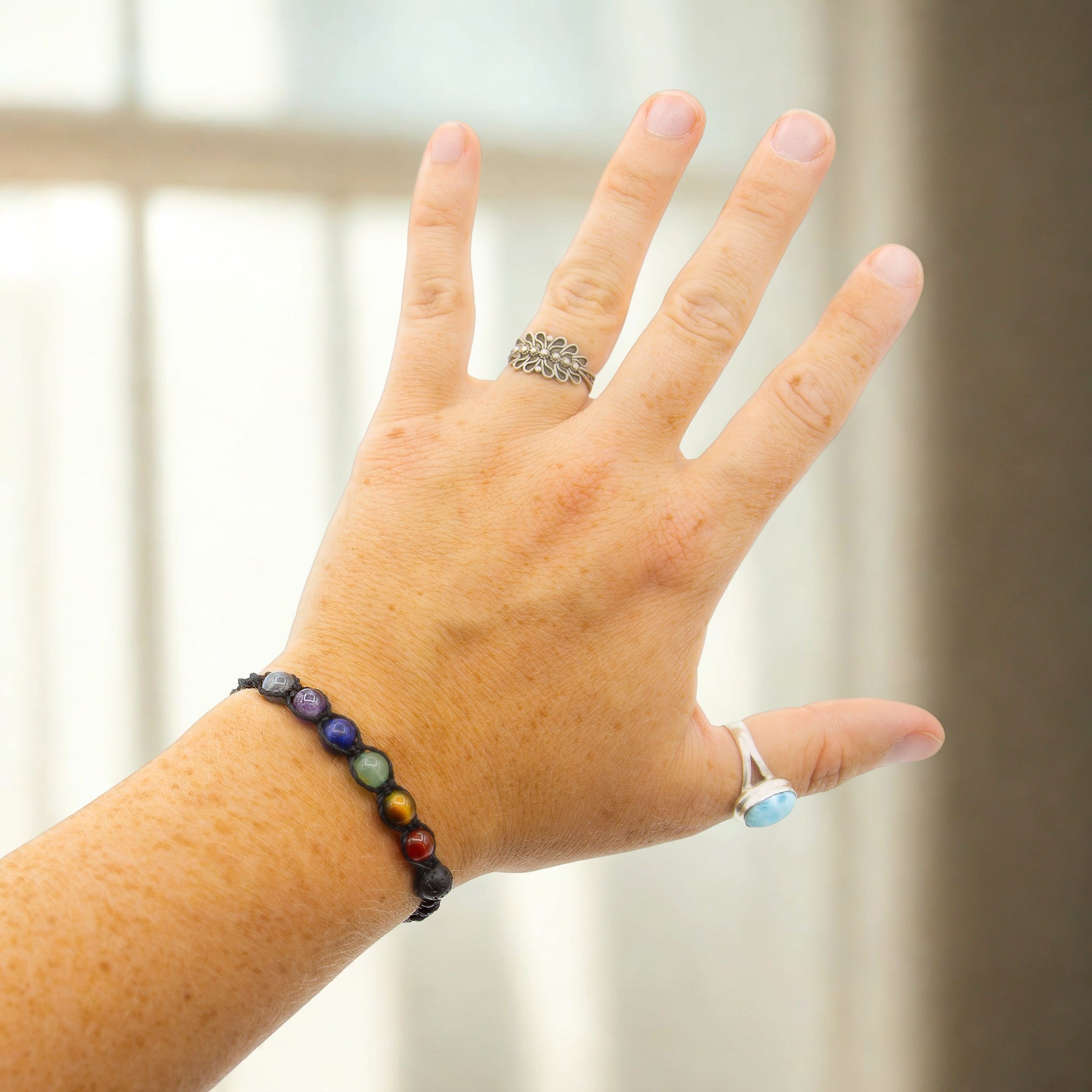 Bracciale Chakra Macramé con Cristalli Naturali