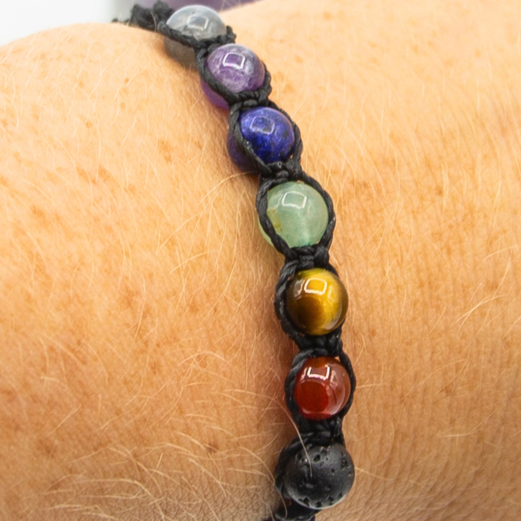Bracciale Chakra Macramé con Cristalli Naturali