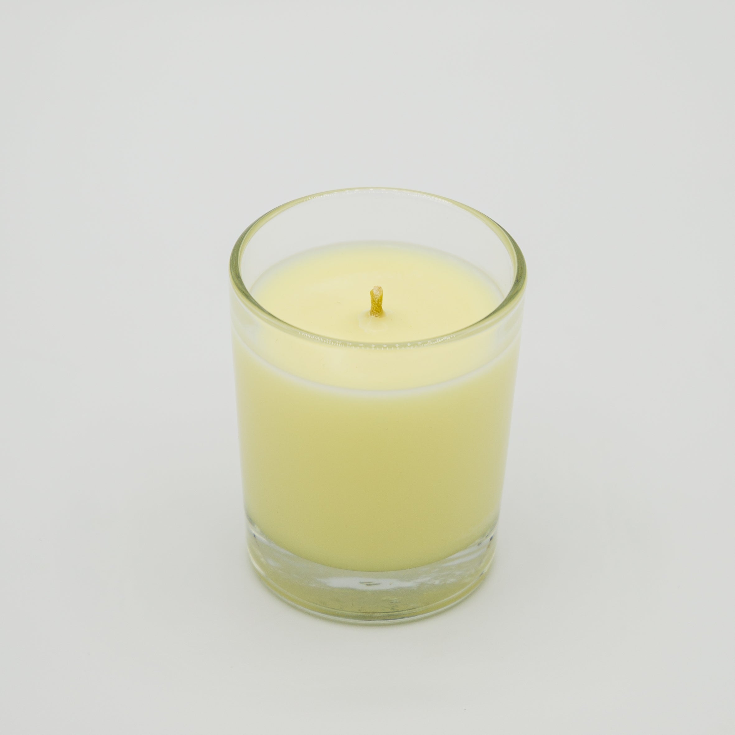 Candela armonia secondo chakra in vetro trasparente per rilassamento e meditazione