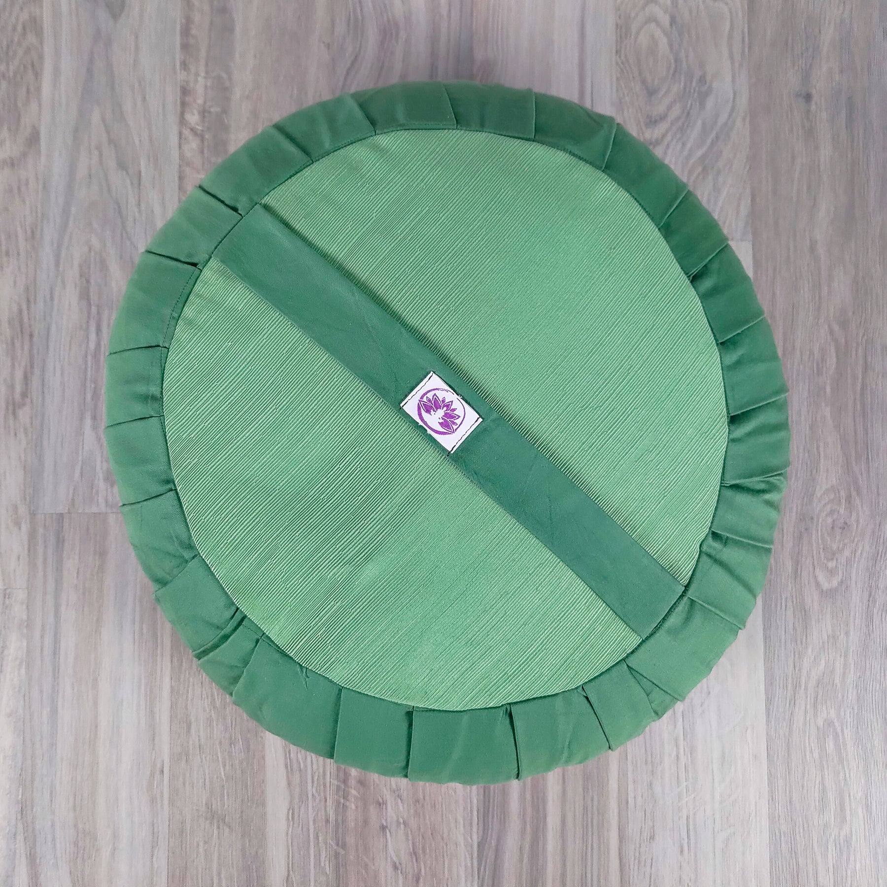 Cuscino zafu classico verde per supporto lombare e schiena in materiale morbido e confortevole