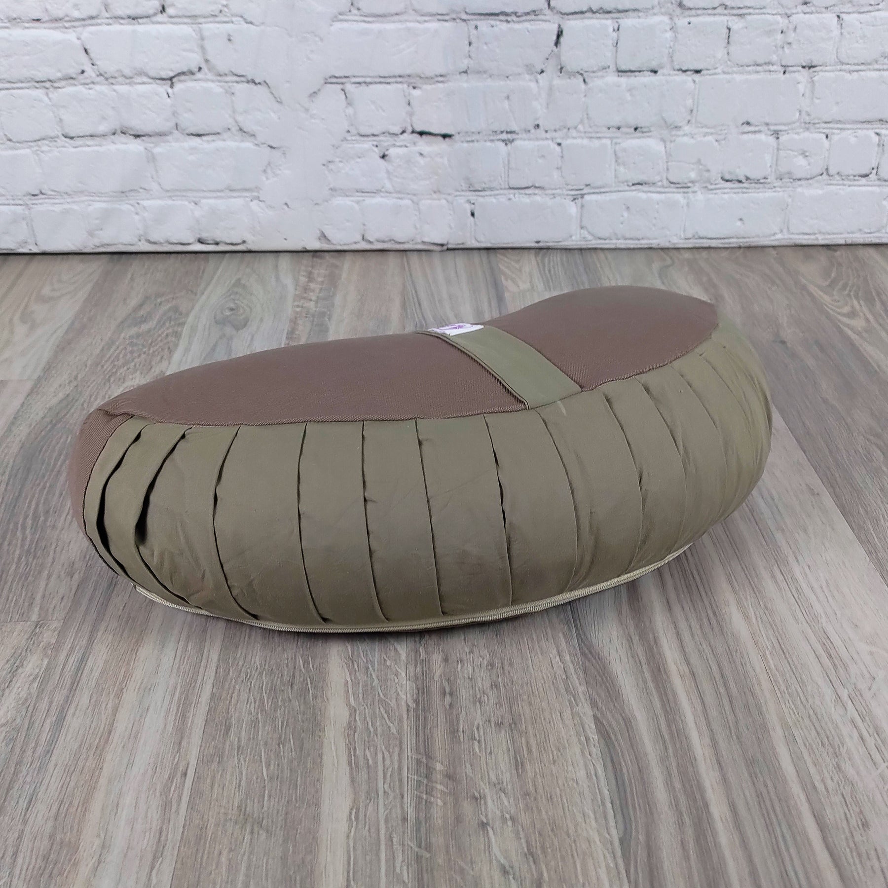 Cuscino Zafu a Mezzaluna in cotone con supporto lombare e schienale per il comfort durante la meditazione