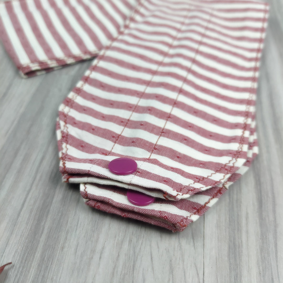 Fascia capelli con ferretto a righe in cotone con dettagli a bottoni per un look alla moda