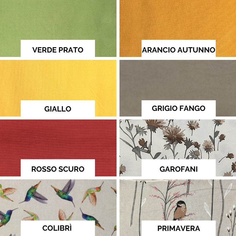 Fodere cuscino occhi personalizzata disponibili in vari colori come verde prato, arancio autunno e giallo