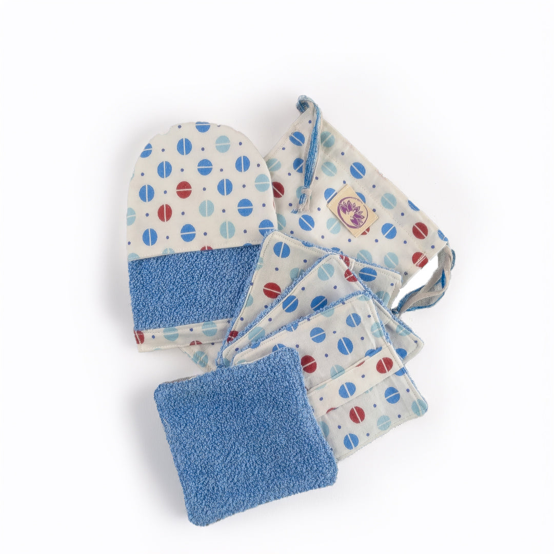 Kit scrub corpo con guanto esfoliante e panni in tessuto morbido, ideale per la cura della pelle