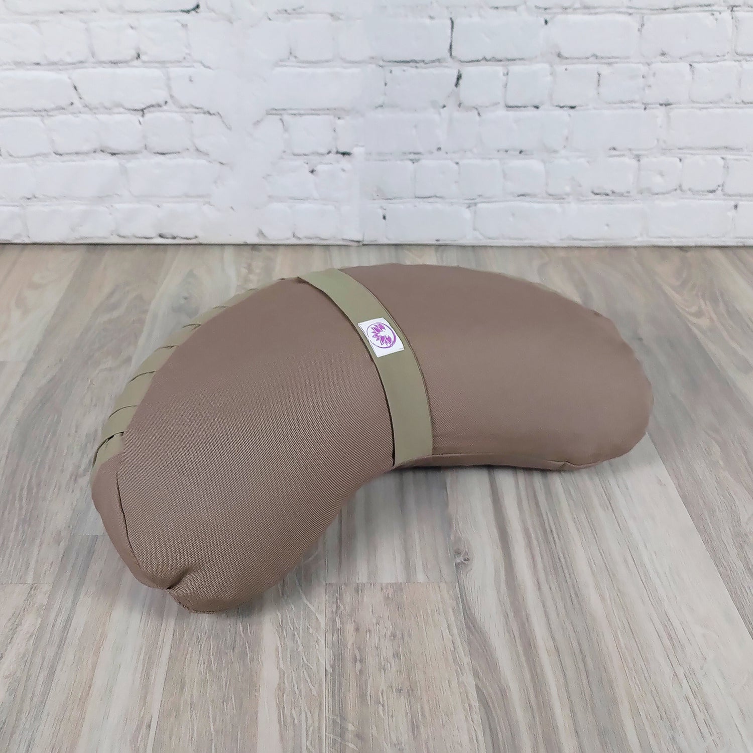 Cuscino di supporto lombare Shop Zen, set meditazione con zafu a mezzaluna cotone naturale scuro