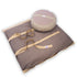 Set meditazione con zafu classico cotone naturale scuro, cuscini per supporto lombare e comfort durante la meditazione