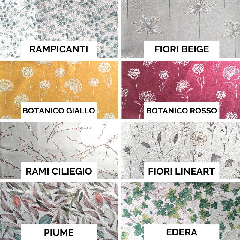 Set meditazione personalizzato con cuscini di supporto lombari in diversi motivi floreali e botanici