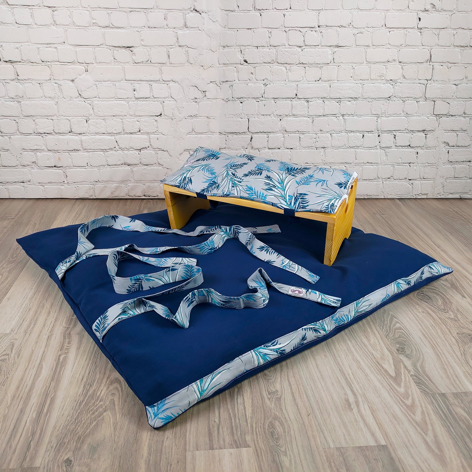 Set da Meditazione Palme Blu con Sgabello
