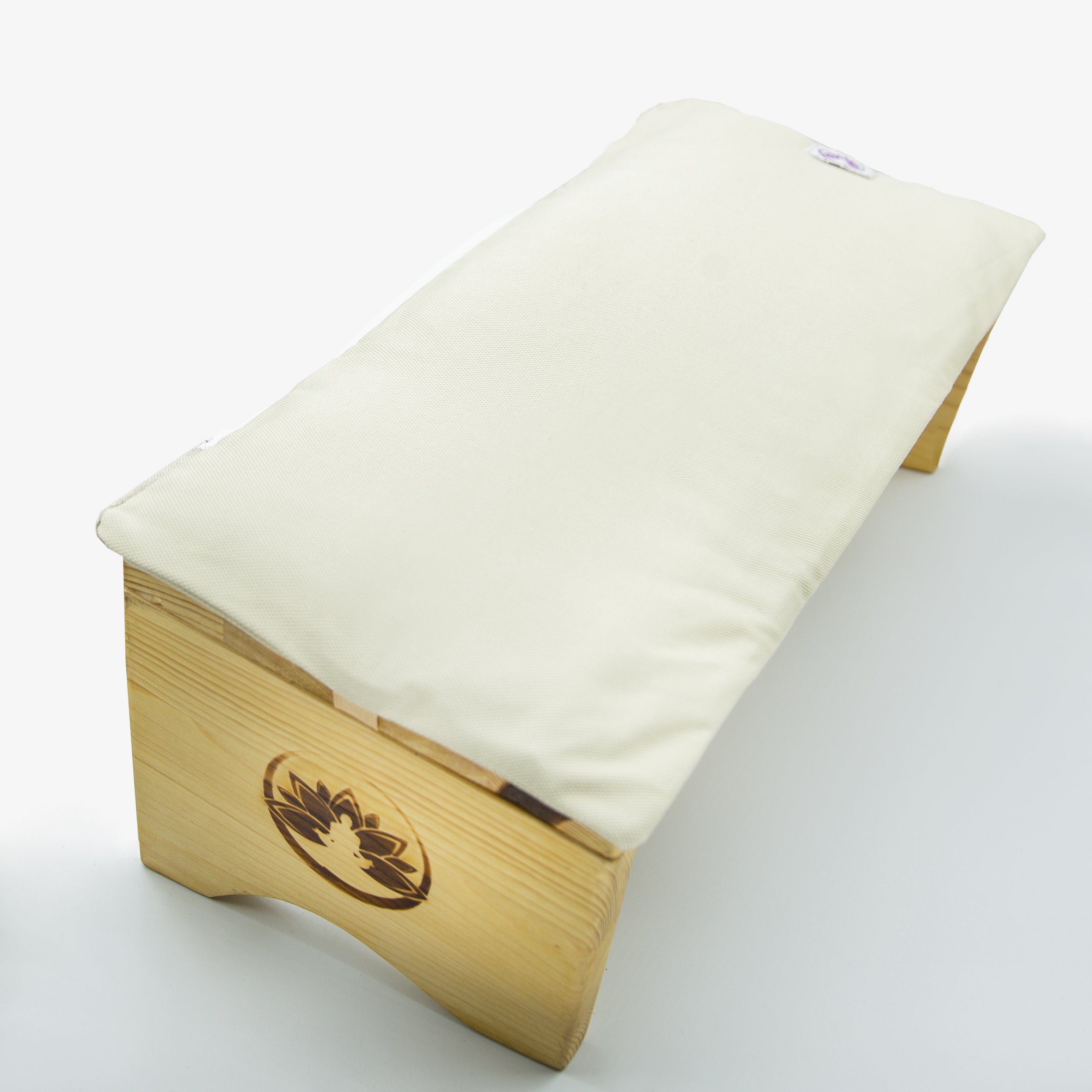 Sgabello meditazione in legno con cuscino imbottito per comfort durante le sessioni di meditazione