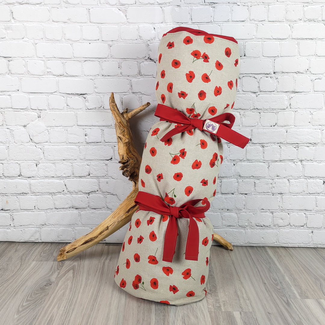 Cuscino di supporto lombare e per schiena Tappetino zabuton Enki con design floreale e nastri decorativi