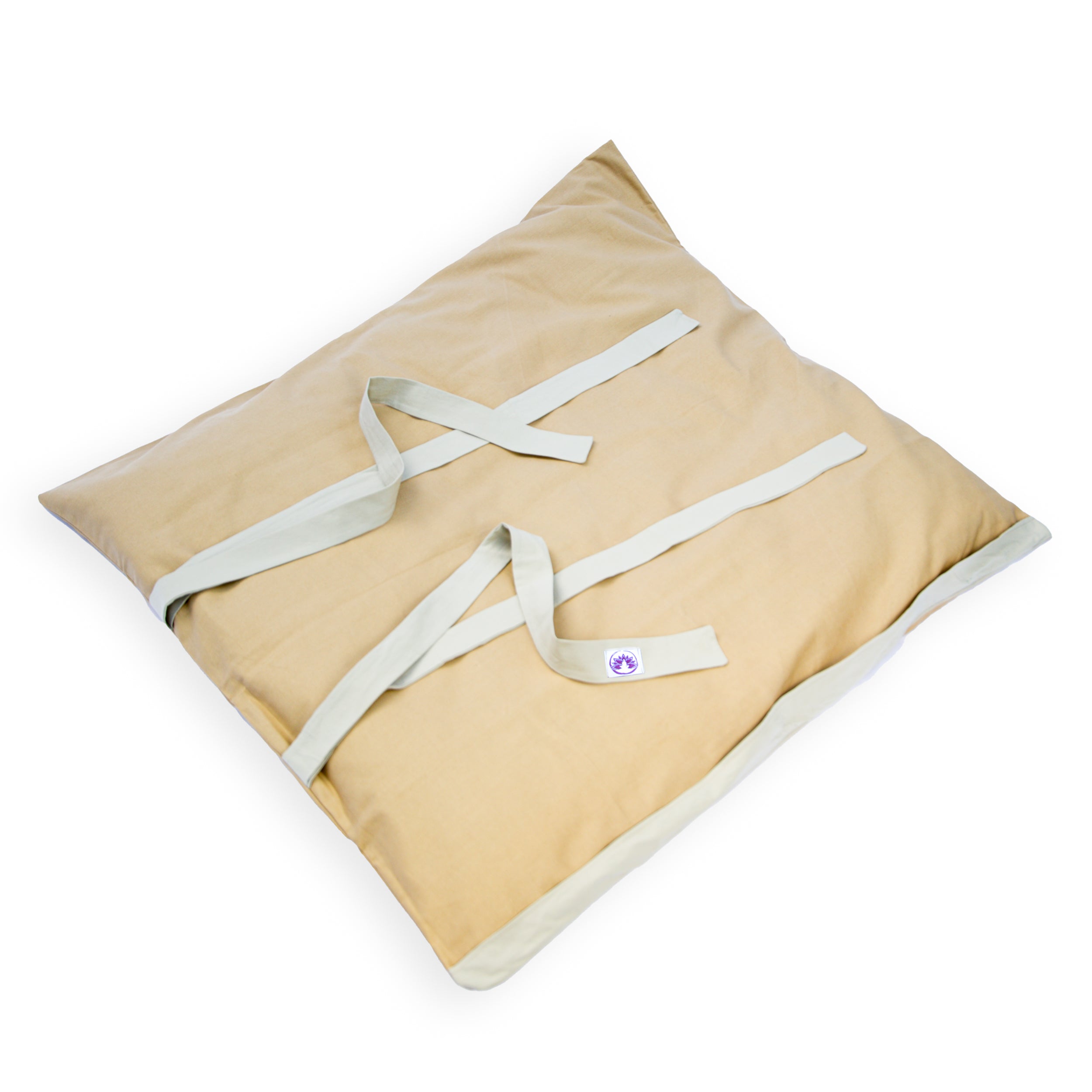 Cuscino di supporto lombare Shop Zen in tessuto chiaro, ideale per il tappetino zabuton naturale chiaro