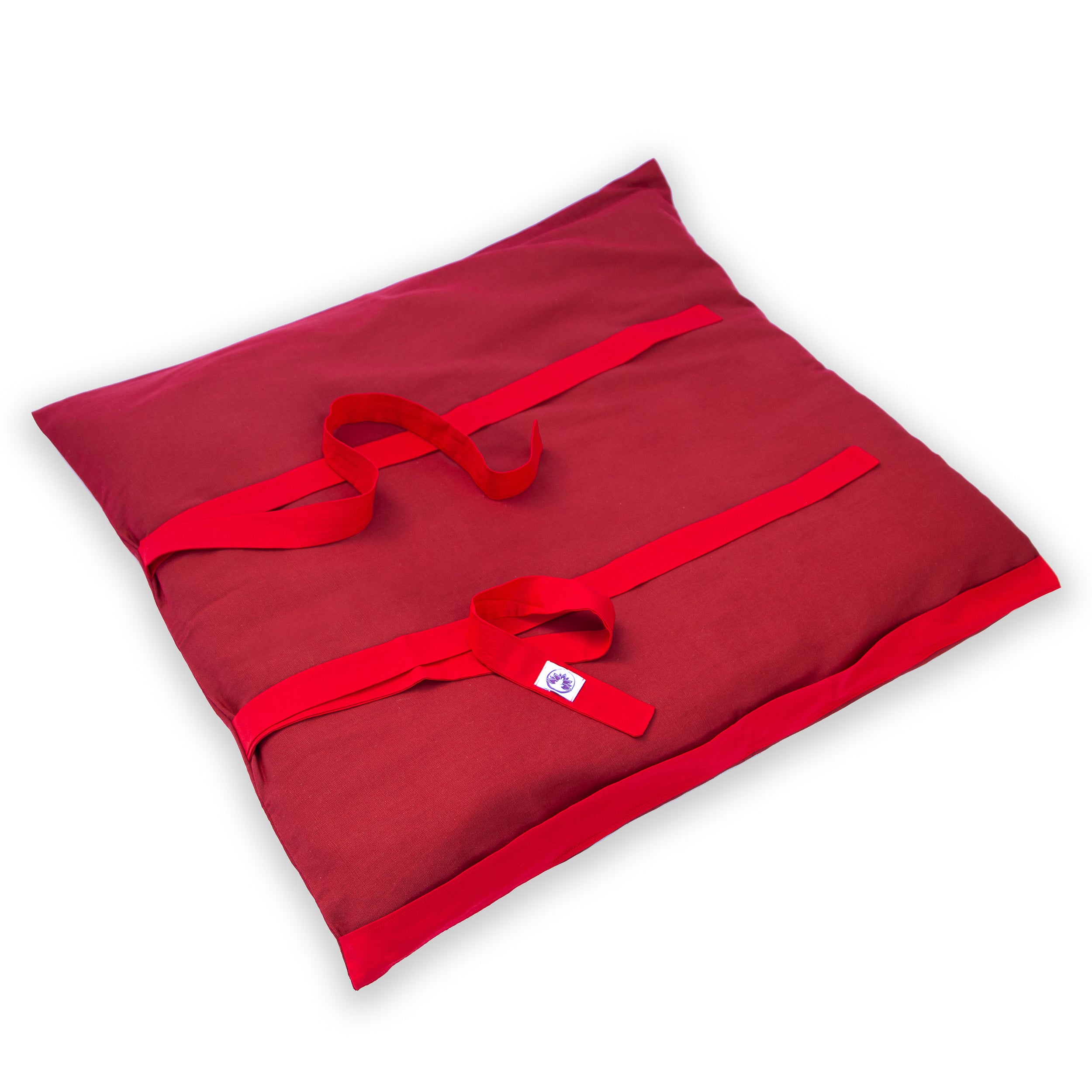 Cuscino supporto lombari tappetino zabuton rosso con nastri per una comodità ottimale