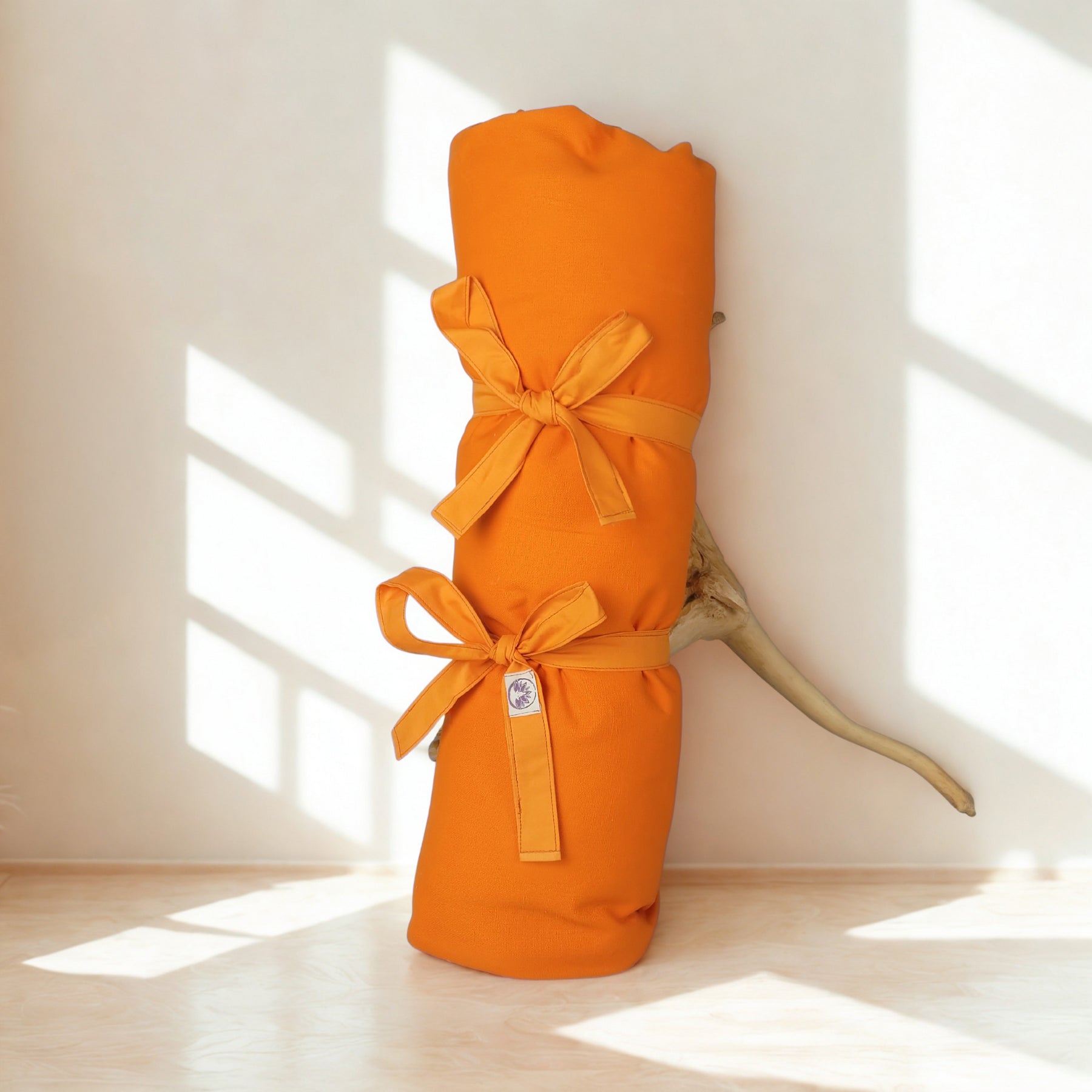 Set Meditazione con Zafu a Mezzaluna - Cotone Arancione