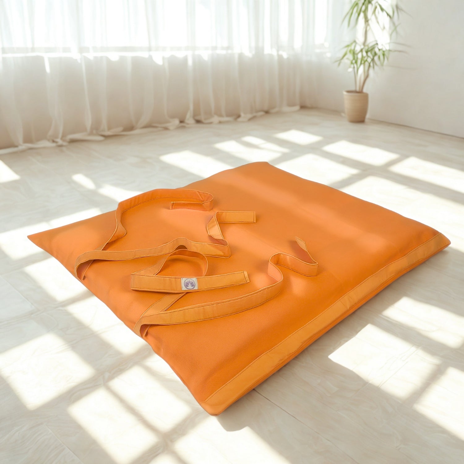 Set Meditazione con Zafu a Mezzaluna - Cotone Arancione