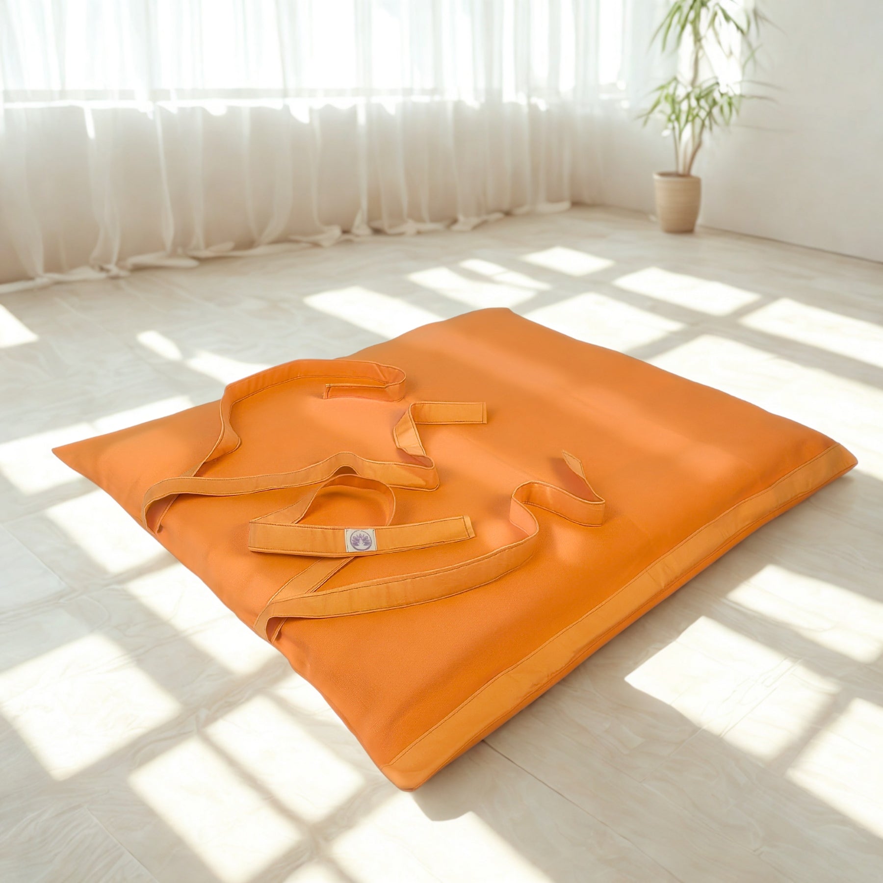 Set Meditazione con Zafu a Mezzaluna - Cotone Arancione