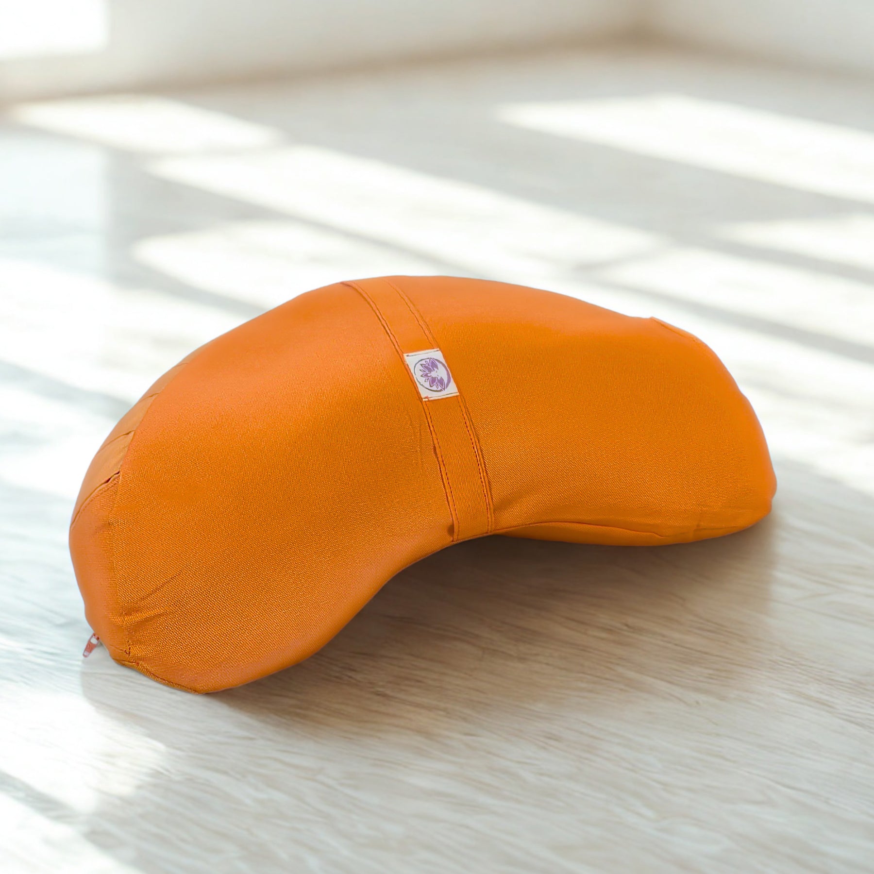 Cuscino Zafu a Mezzaluna - Cotone Arancione