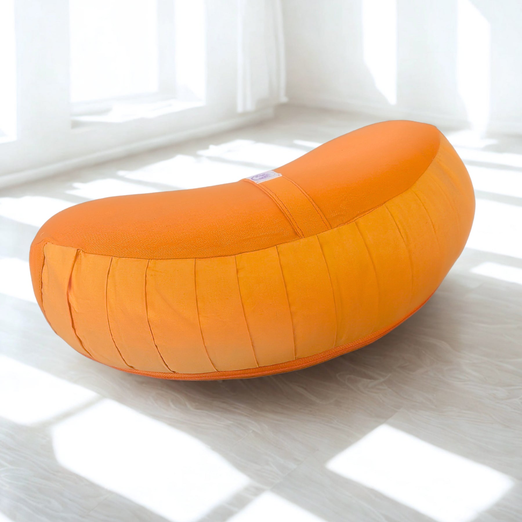 Cuscino Zafu a Mezzaluna - Cotone Arancione
