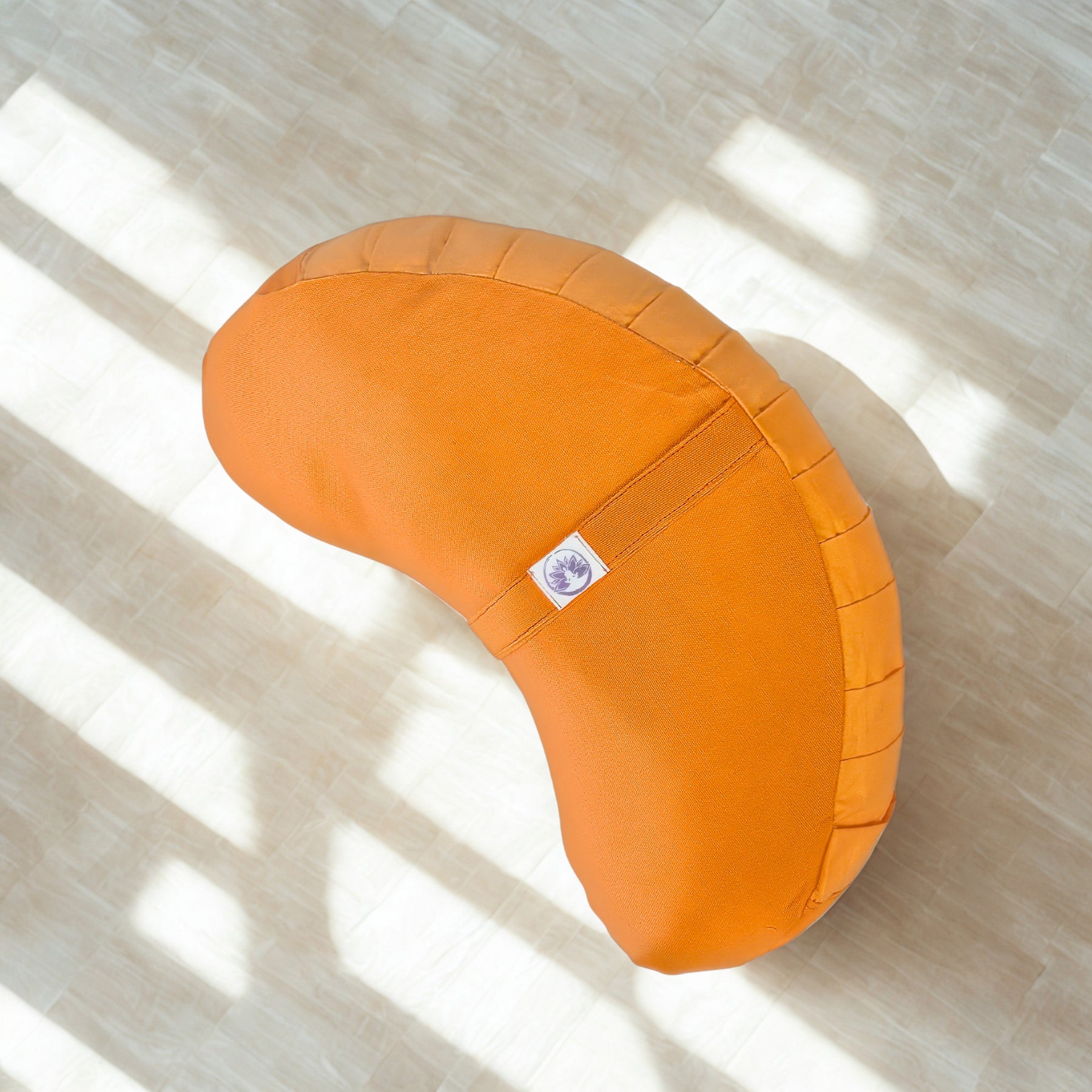 Cuscino Zafu a Mezzaluna - Cotone Arancione