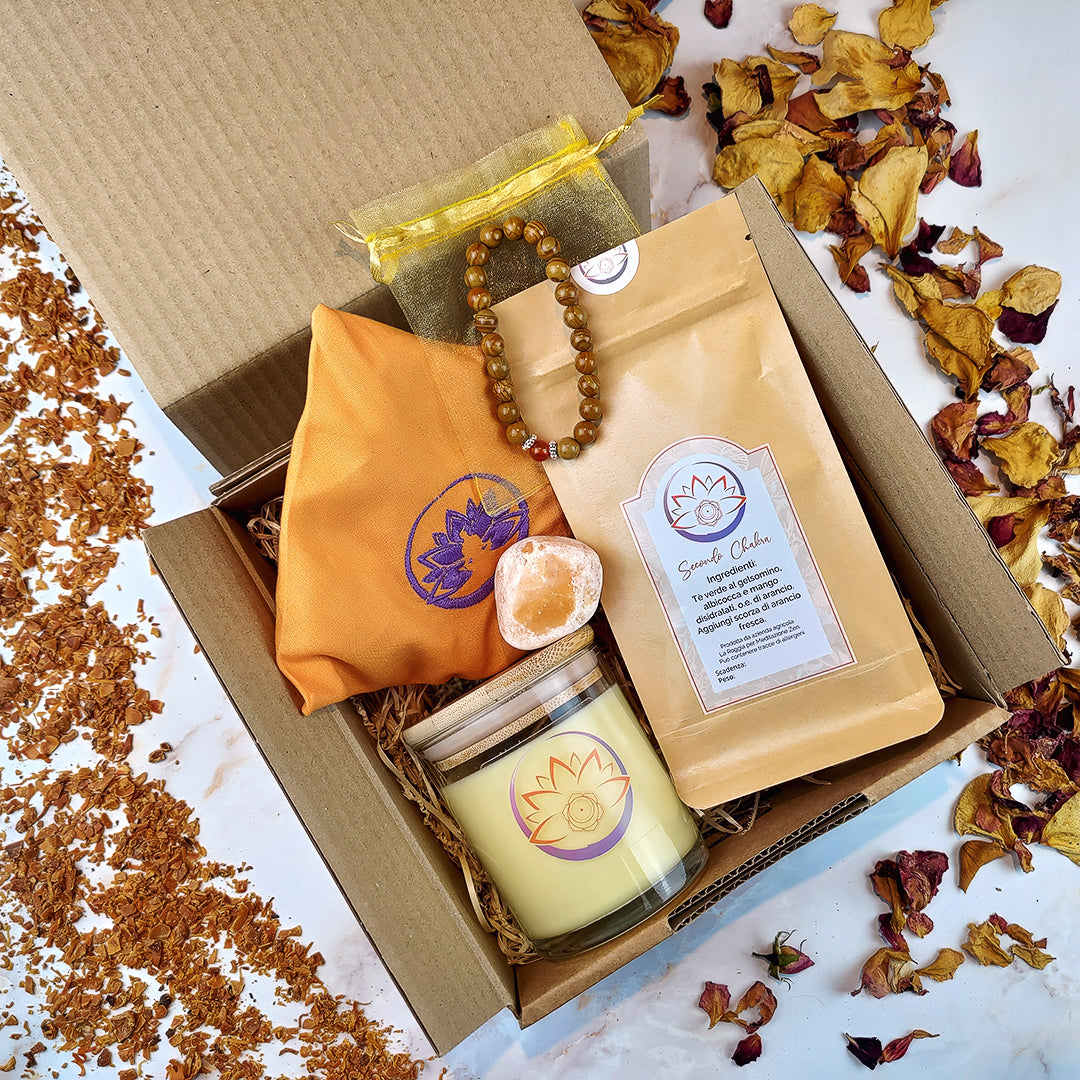 Box Equilibrio Chakra - Tisana, Candela, Bracciale e Profumatore