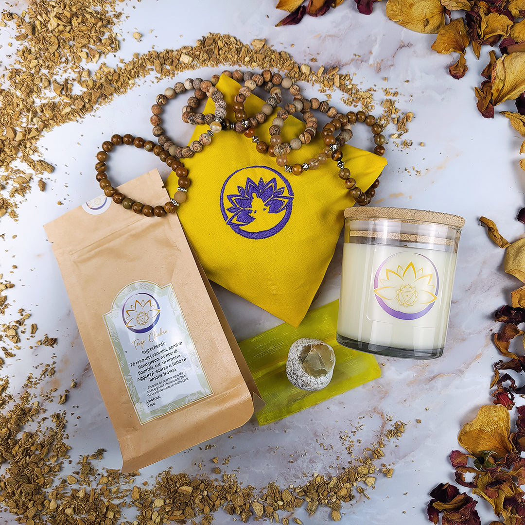 Box Equilibrio Chakra - Tisana, Candela, Bracciale e Profumatore