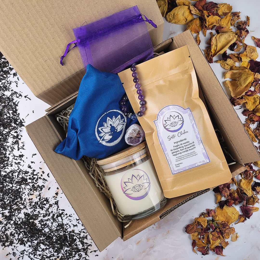Box Equilibrio Chakra - Tisana, Candela, Bracciale e Profumatore