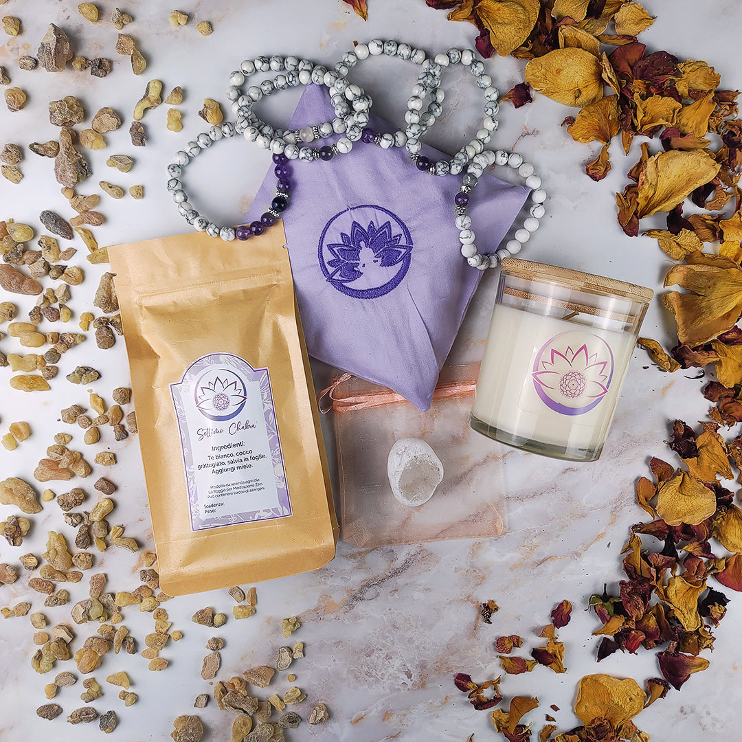 Box Equilibrio Chakra - Tisana, Candela, Bracciale e Profumatore