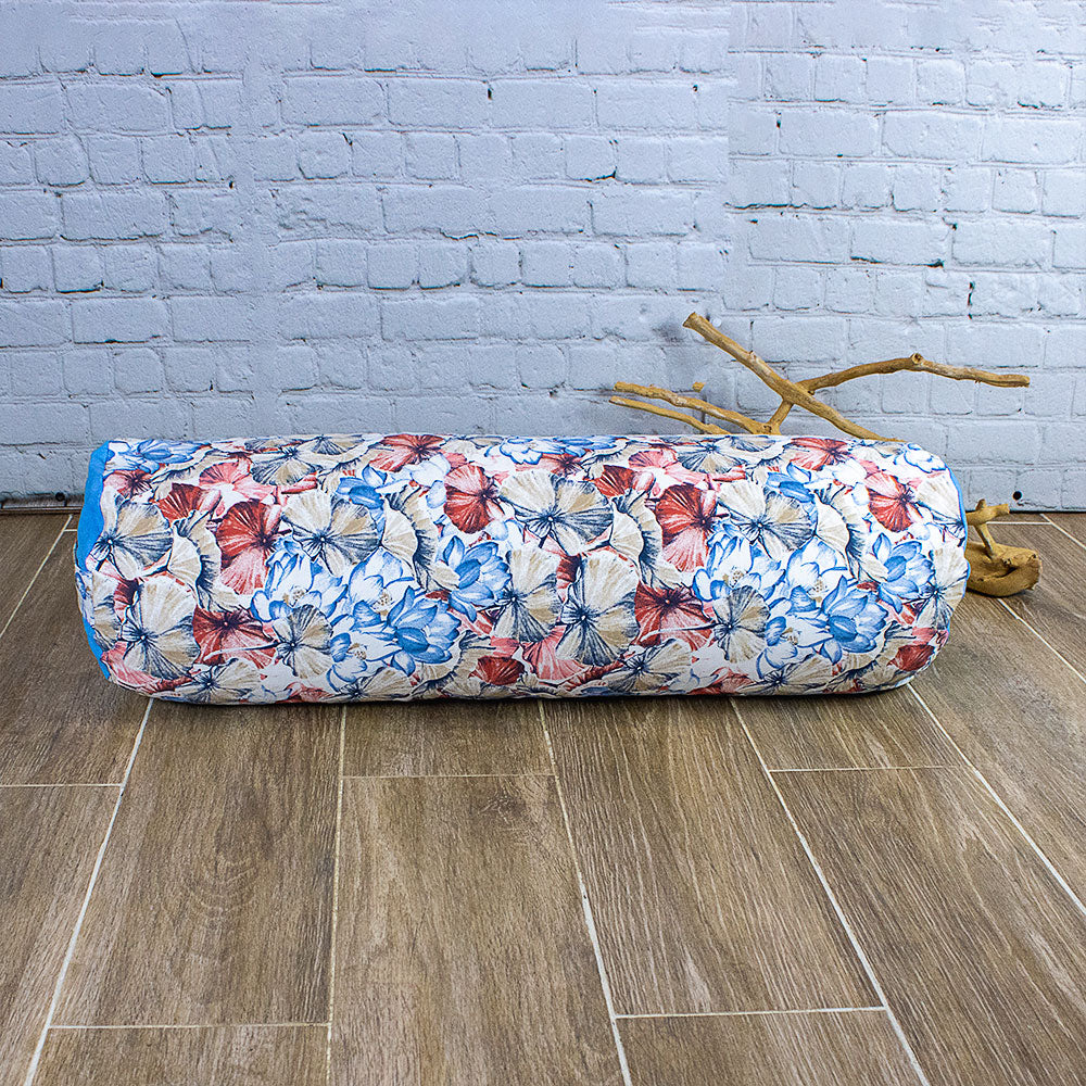 Bolster Yoga Azzurro Floreale