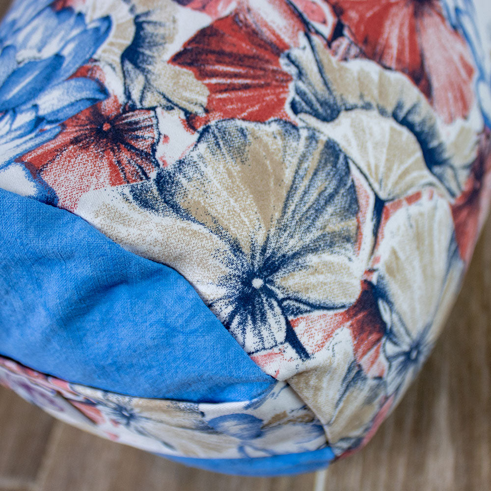 Bolster Yoga Azzurro Floreale