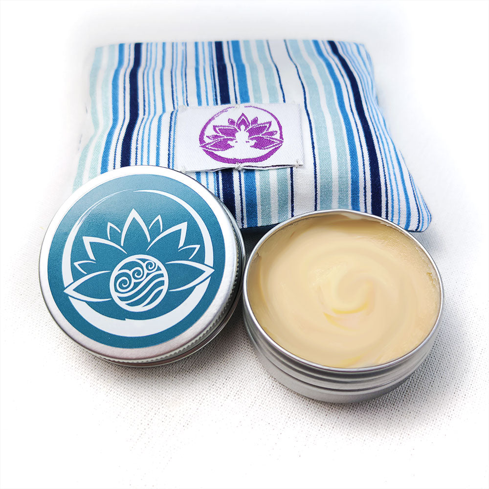 Burro corpo naturale antinfiammatorio in barattolo con design elegante e confezione a righe