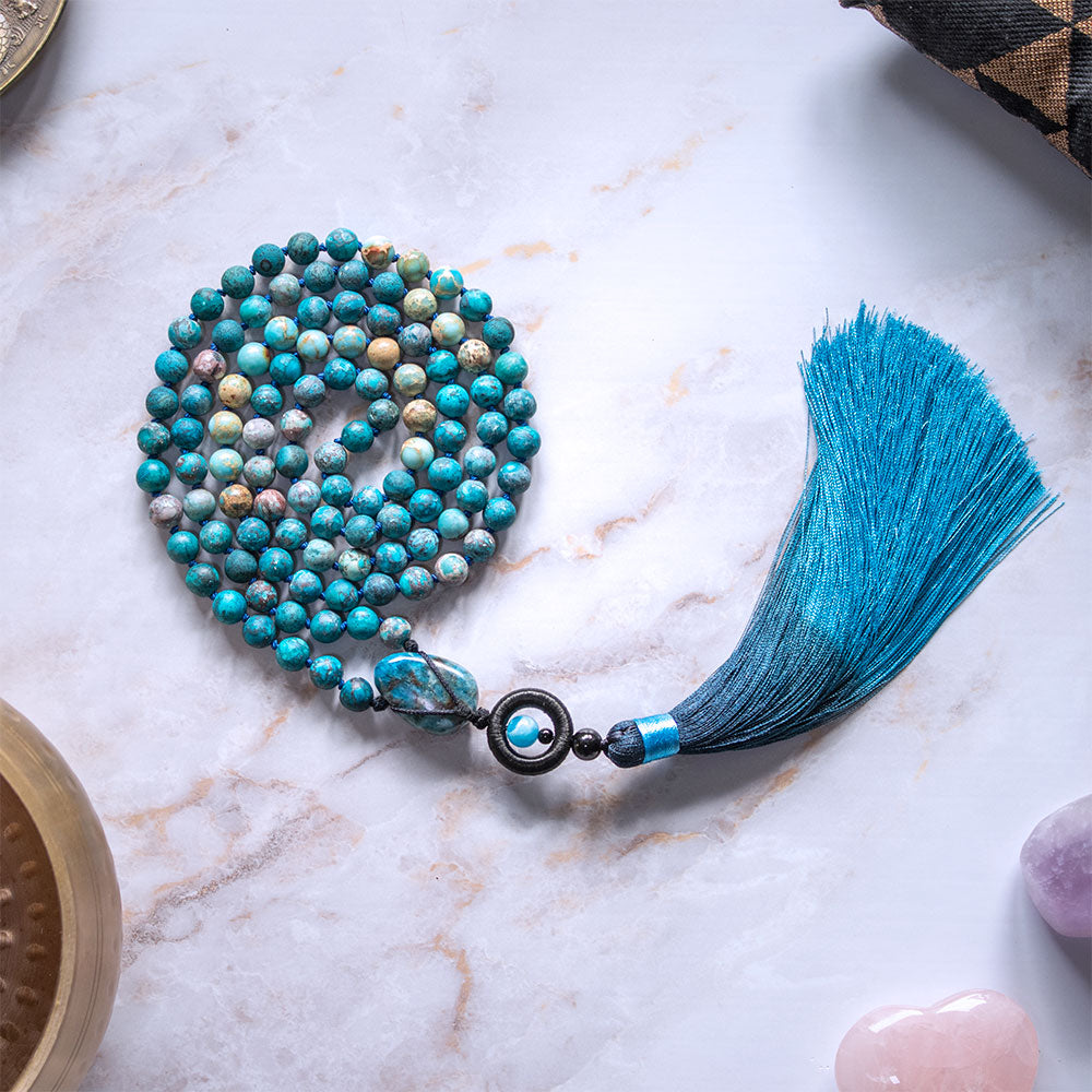 mala in apatite e howlite turchese