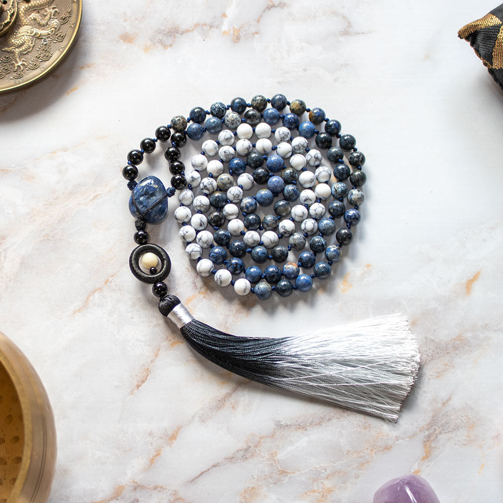 collana mala sodalite e howlite