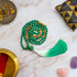 Collana mala diaspro verde onice con perline verdi e frange verdi, ideale per la meditazione