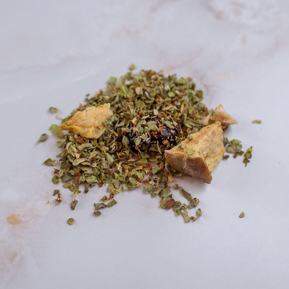 Miscela di erbe per tisana quarto chakra, ricca di sapori naturali e ingredienti curativi