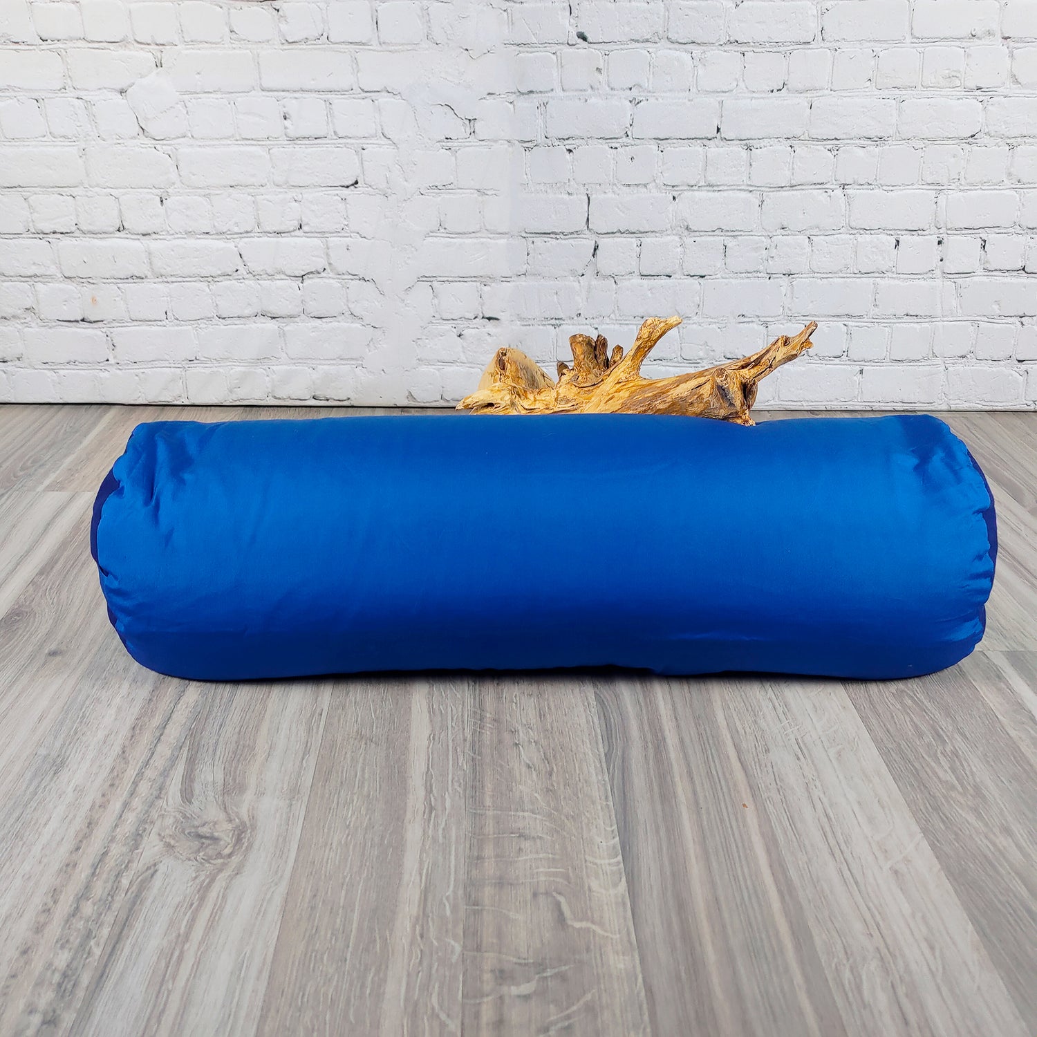 Bolster yoga monocromatico blu