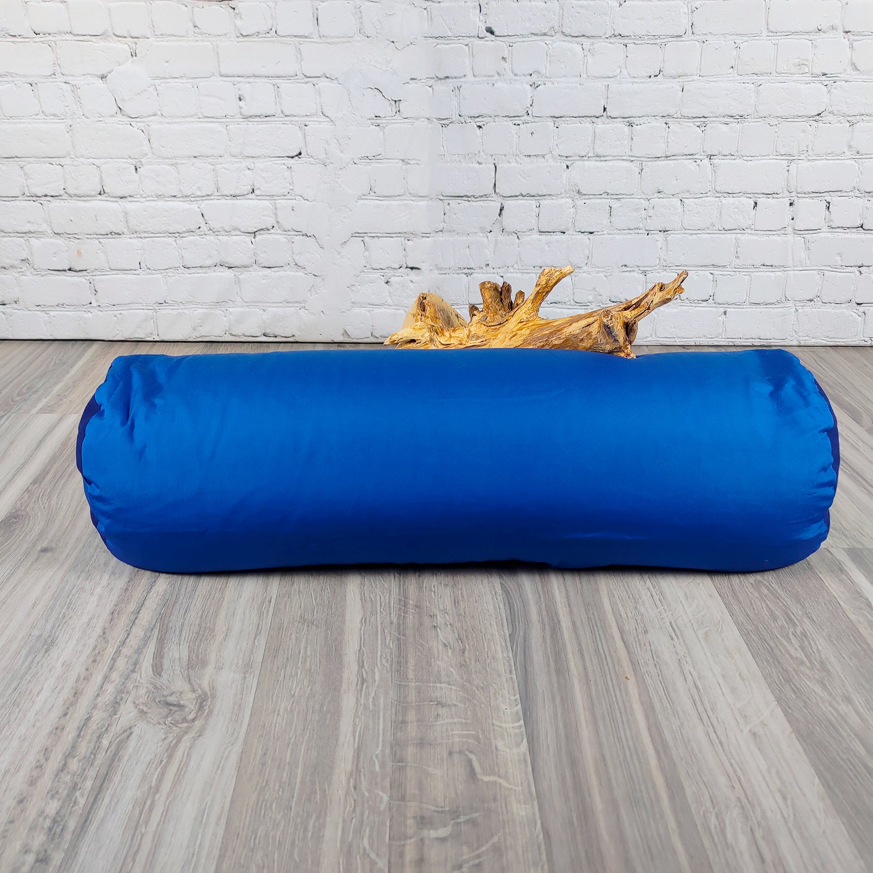 Bolster yoga monocromatico blu