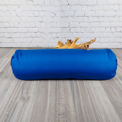 Bolster yoga monocromatico blu
