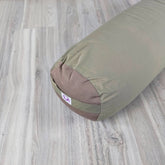 Cuscino dorsale in cotone naturale scuro per yoga, design ergonomico e comodo per pratiche di rilassamento