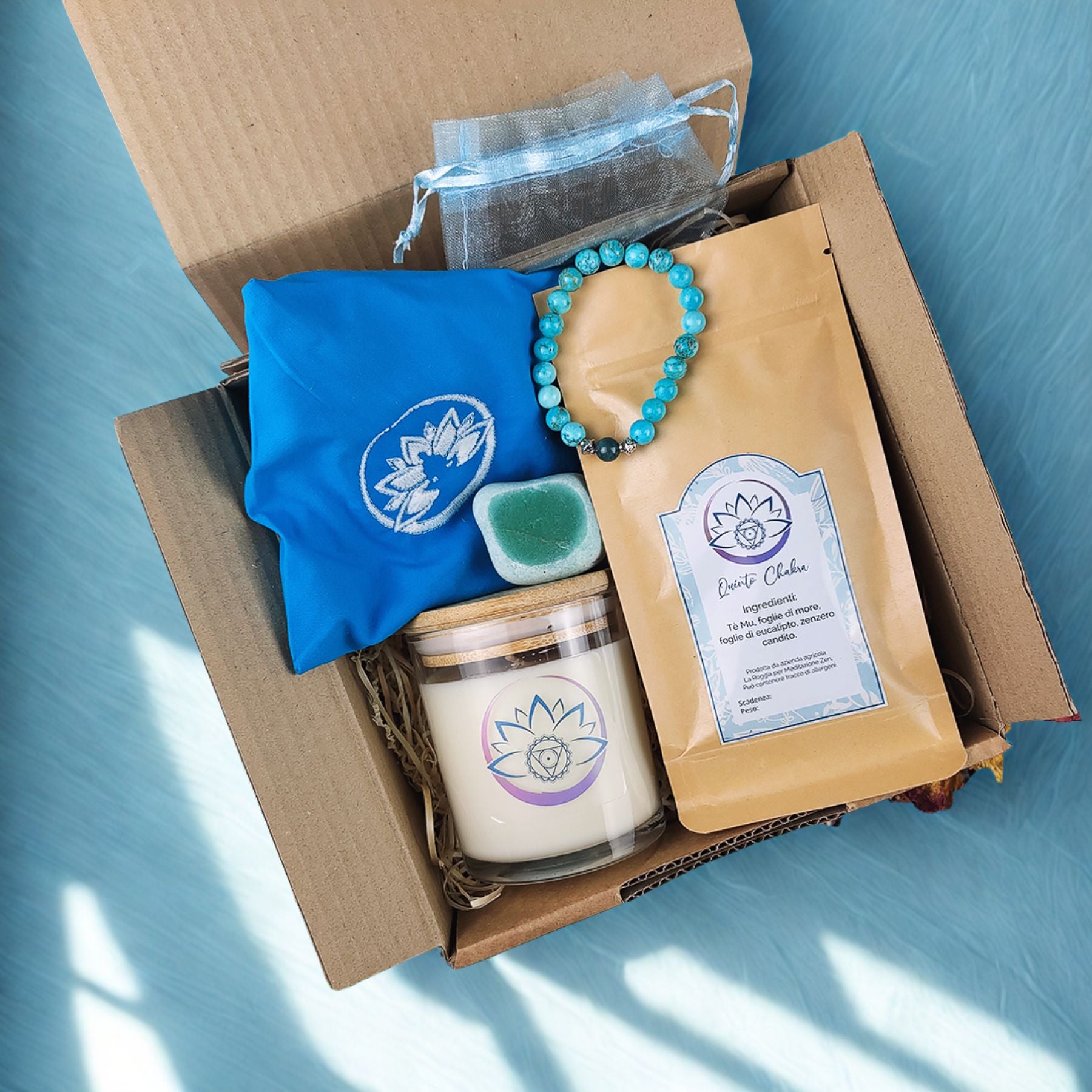 Box Equilibrio Chakra - Tisana, Candela, Bracciale e Profumatore