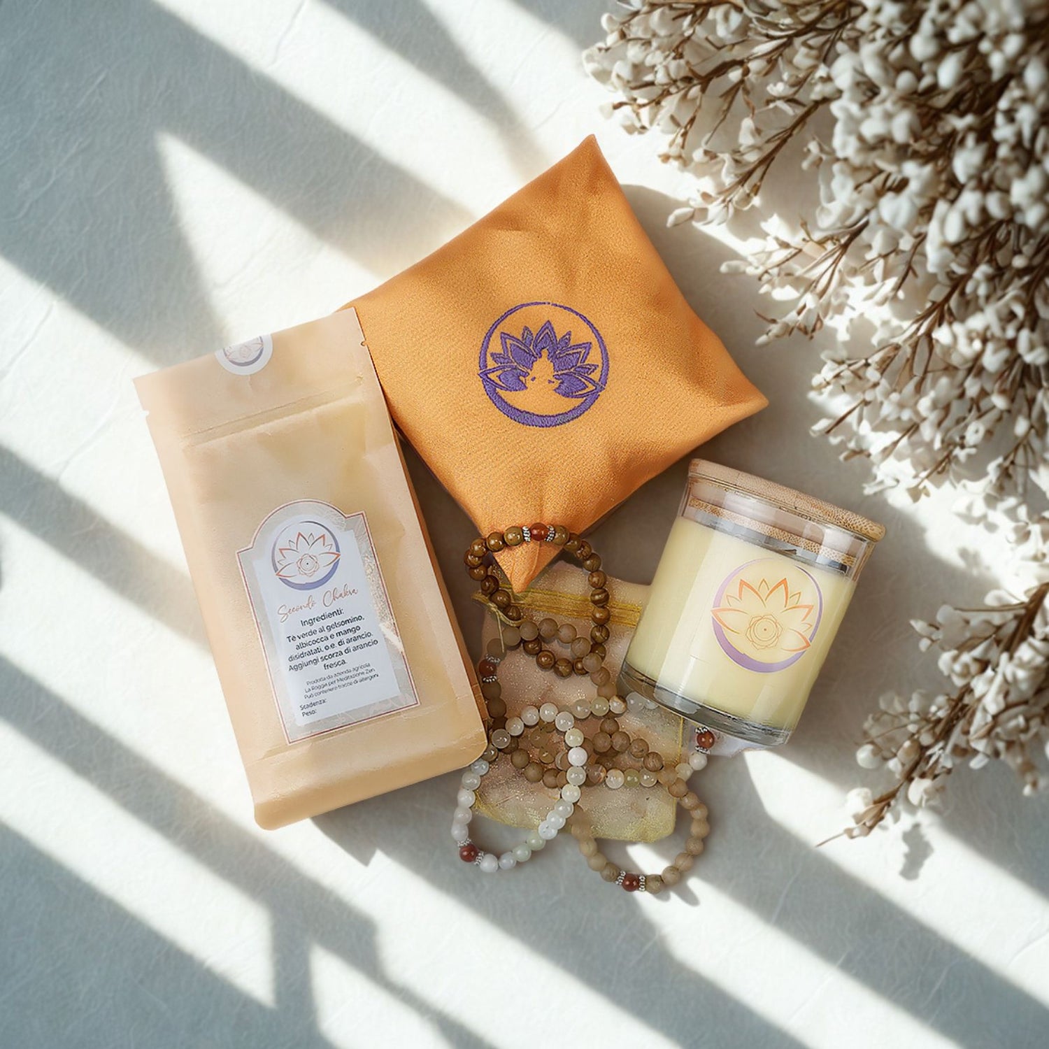 Box Equilibrio Chakra - Tisana, Candela, Bracciale e Profumatore