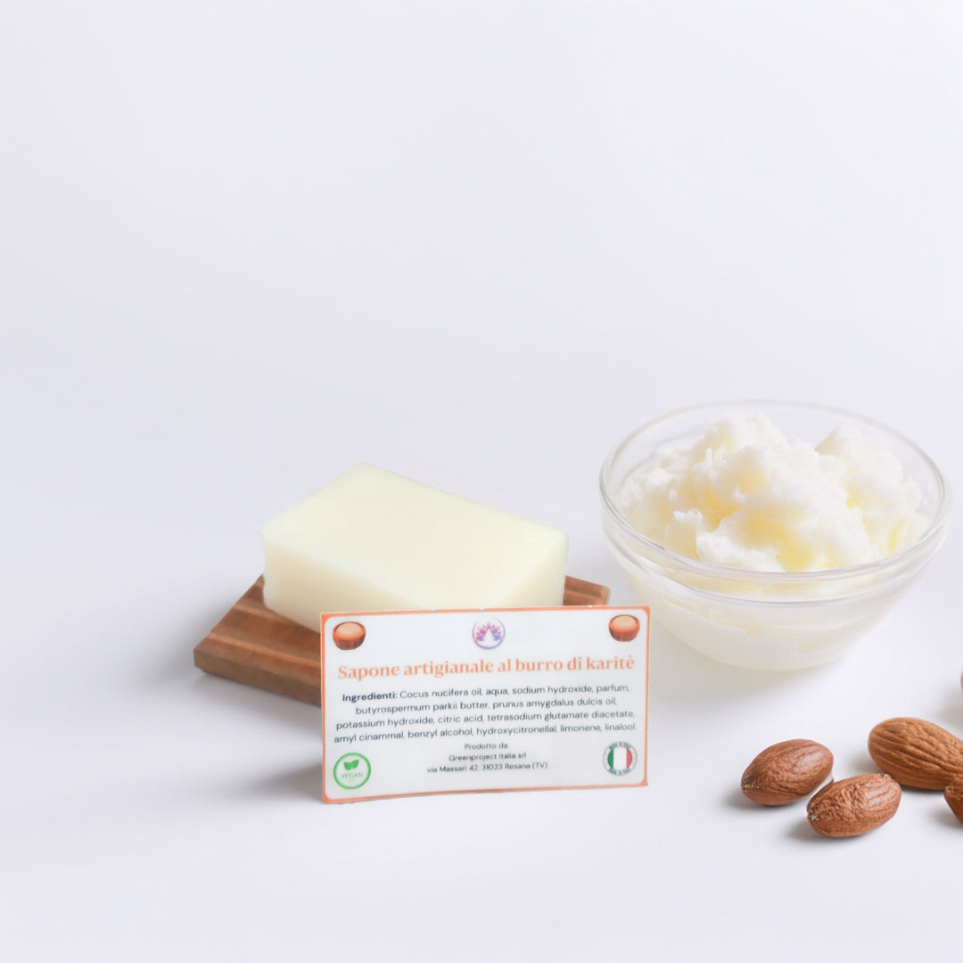 Cofanetto benessere naturale con sapone artigianale al burro di karité e crema idratante
